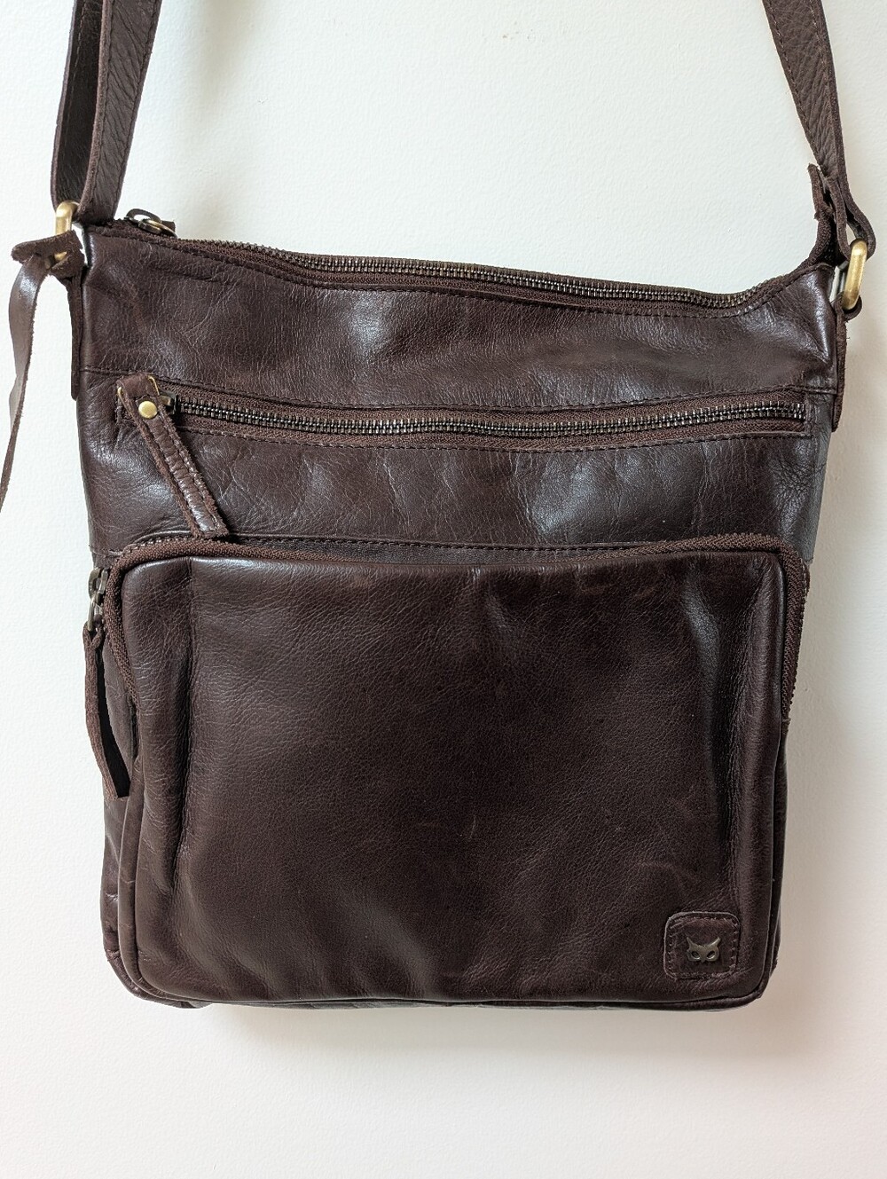 Women's Dark Brown Leather Crossbody Bag - Minimalist Everyday Style